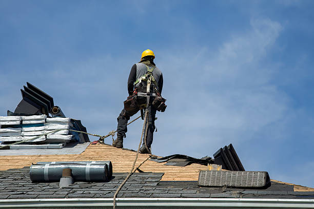 Professional Gutter Installation technician working in Brookston, IN